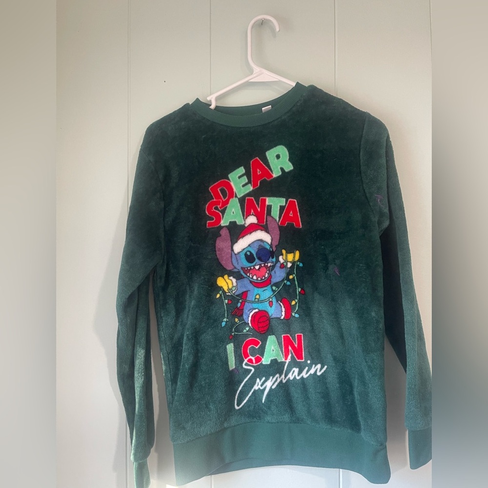 Disney Stitch Forest Green Pullover XS